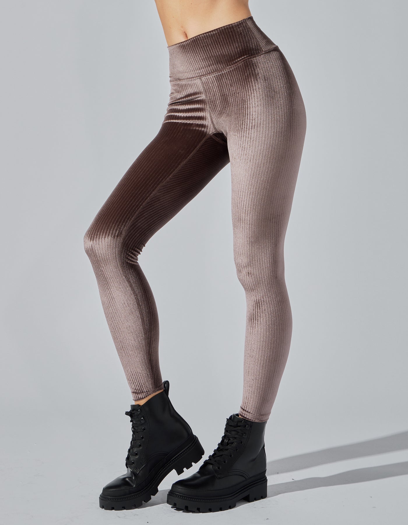 Ribbed Velvet Legging [ TAUPE VELVET ]